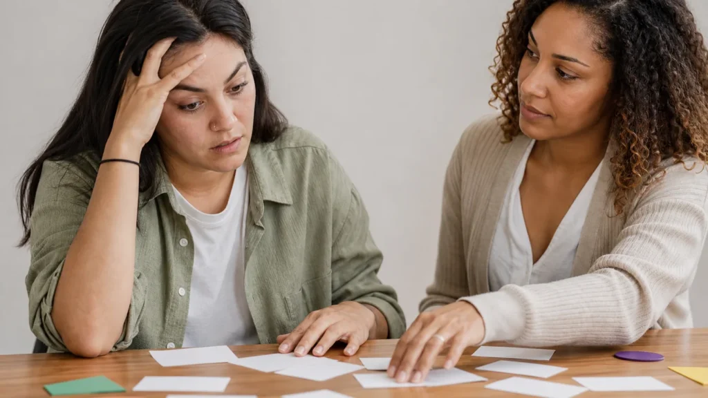 Person with ADHD and addiction challenges receiving dual diagnosis counselling support at Anker Huis